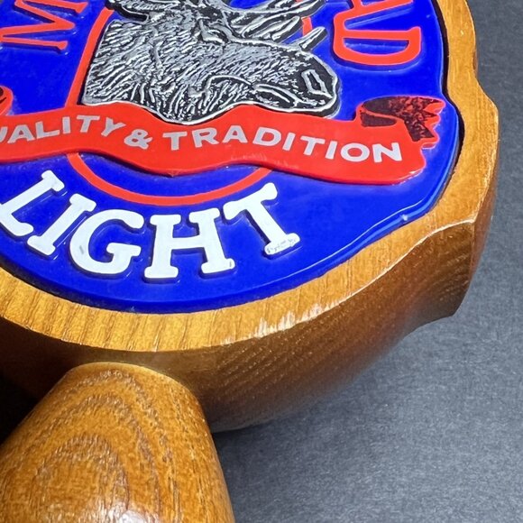 Vintage Rare Moosehead Light Wooden Beer Tap Handle Knob Bartending Barware 11" - Picture 6 of 7